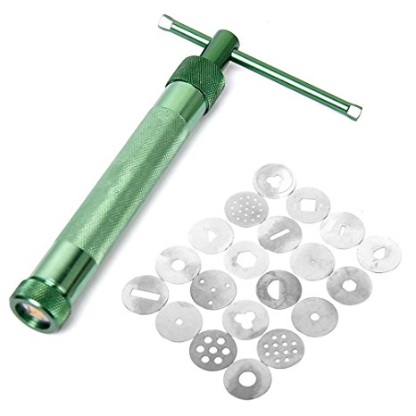 VORCOOL Clay Extruder Clay Gun Tool with 20 Discs (Green)