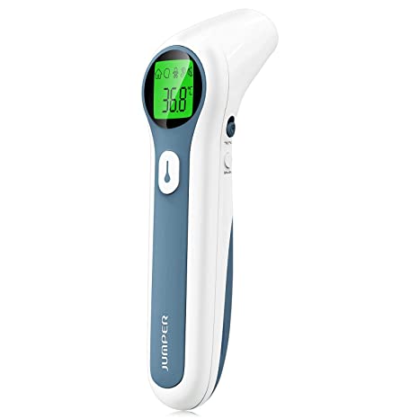 Jumper Medical Infrared Thermometer for Forehead and Ear Adult and Children with Fever Alarm, Silent Mode, 20 Memory, Accuracy and Hygiene