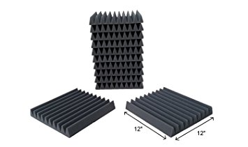 12 Pack- Acoustic Sound Foam Wedge Tiles Panels (12 Square Feet) 12" X 12" X 2"
