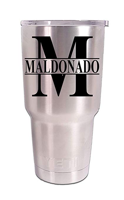 Personalized YETI 30 oz.Tumbler Split Monogram CUSTOM Laser Engraved