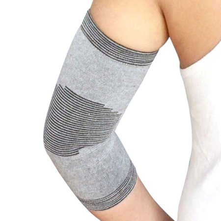 Elbow Sleeve in Bamboo Charcoal By Light Step Perfect Compression Sleeve for Tennis Cycling Running and More Warms the Joints and Muscles so Perfect for Warm up and Cool Down to Maximise Training and Performance