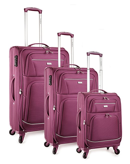 TravelCross Springfield Premium Luggage 3 Piece Lightweight Spinner Set