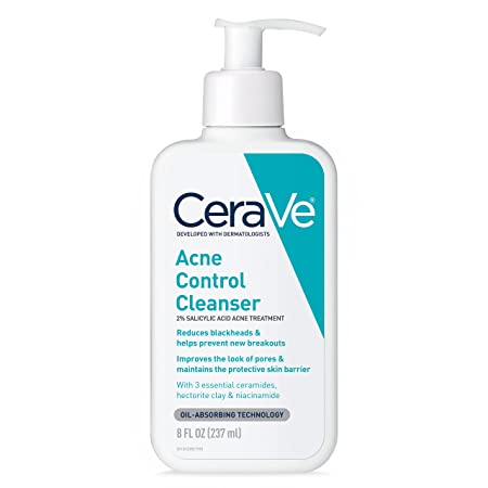 CeraVe Face Wash Acne Treatment | Salicylic Acid Cleanser with Purifying Clay for Oily Skin | Blackhead Remover and Clogged Pore Control | 8 Ounce