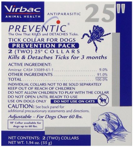 Virbac Preventic Tick Dog Collar, 25-Inch, 2-Pack