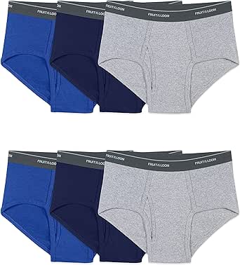 Fruit of the Loom Men's Tag-Free Cotton Briefs, Big Man-6 Pack-Assorted, 4X-Large Big