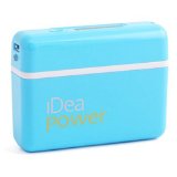iDeaUSA 5200mAH Portable Backup Battery Charger Power Bank Built in Micro USB Cable Mobile Power Source for Smart Phones and Tablets 5200mAH Blue
