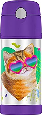 Thermos Funtainer 12 Ounce Bottle, Cat with Sunglasses