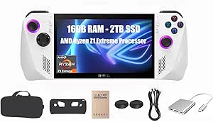 asus ROG Ally 7'' - 120Hz FHD IPS (1920 x 1080) Gaming Handheld, AMD Ryzen Z1 Extreme Processor, 16GB LPDDR5 RAM, 2TB SSD, Windows 11 Home, with MTC Carring Case and Accessories Bundle