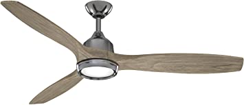 Minka-Aire F749L-GM/SG Skyhawk 60" 3 Blade Ceiling Fan in Gun Metal Finish with Seashore Gray Blades and LED Light
