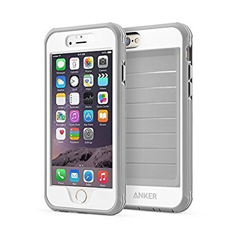 iPhone 6s Case, Anker Ultra Protective Case With Built-in Clear Screen Protector for iPhone 6 / iPhone 6s (4.7 inch) Drop-Tested, Dust Proof Design (Gray/White)