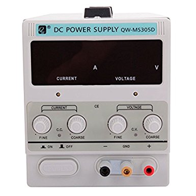 Z ZTDM DC Power Supply 30V 5A US 110V QW-MS305D Stabilizer Variable Precision Adjustable Digital Dual LED Display w/Alligator Clip USA 3 prong Plug (Small, 5A)