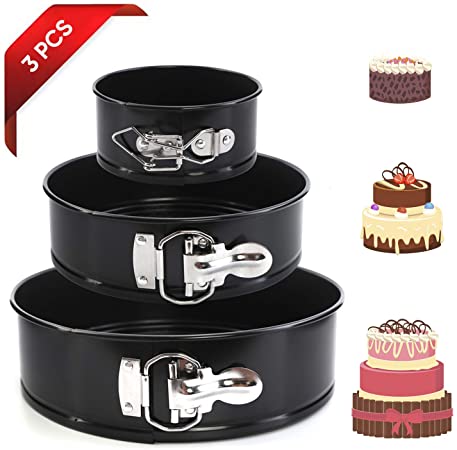 TOMORAL Cake Tin Set,Nonstick and Leakproof 3 Pieces (4"/7"/9") Cake Pan/Springform Cake Tin/Cheesecake Pan Set with Removable Bottom