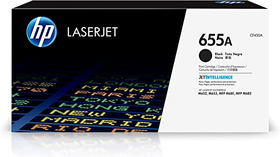 Original HP 655A Black Toner Cartridge | Works with HP Color LaserJet Enterprise M652, M653, HP Color LaserJet Enterprise MFP M681, M682 Series | CF450A