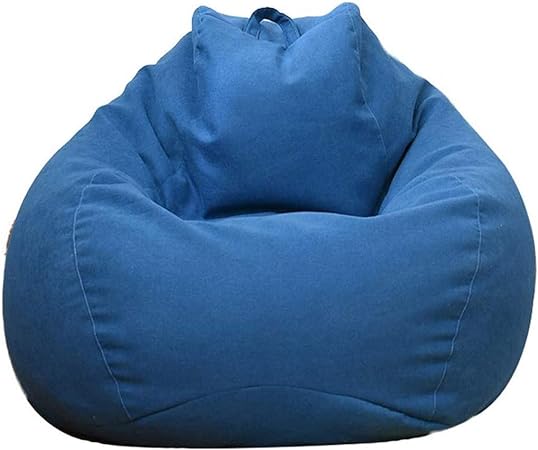 Stuffed Animal Storage Bean Bag Cover (No Filler) Extra Soft Beanbag Seat Chair Covers-Cotton Linen Memory Foam Beanbag Replacement Cover for Adults Children Without Filling