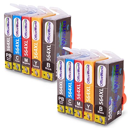 OfficeWorld 2 Sets Replacement for HP 564XL ink Cartridge Compatible with HP Photosmart 7520 6520 6510 7510 5520 7515 C6380 C310a