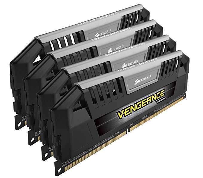 Corsair CMY32GX3M4A1600C9 Vengeance Pro Series 32GB (4x8GB) DDR3 1600Mhz CL9 XMP Performance Desktop Memory Kit Black/Silver