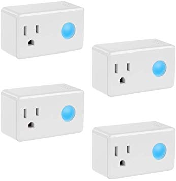 Wi-Fi Smart Timer Plug 4 Packs Mini, BroadLink Wireless Socket Outlet with Night Light, No Hub Required, Compatible with Alexa, Control your Devices from Anywhere, White