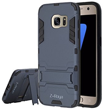 Galaxy S7 Case,Z-Roya [Robot-Bear] Dual Layer Protective Hybird Armor Case[Slim Fit]Advanced Shock Absorption Protection with Kick-Stand Feature for Samsung Galaxy S7-Black-CGTXS07B