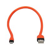 dCables Bendy and Durable Short Micro USB Charging Cable - 15 Inch - Orange