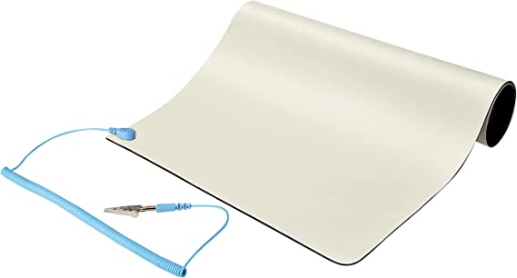 StarTech.com Anti Static Mat, ESD Mat for Electronics Repair, Anti Static Table/Desk Mat w/Detachable Grounding Wire, ANSI/ESD S 4.1, Flexible Thermoplastic Work Pad, 11x18in (SM-Anti-Static-MAT)