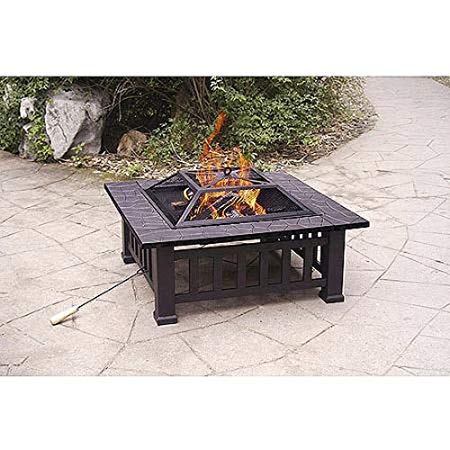 Axxonn 32" Alhambra Fire Pit with Cover Includes Safety Mesh Screen Lid and Safety Hand Tool