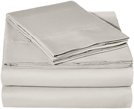 AmazonBasics Microfiber Sheet Set - King, Light Grey