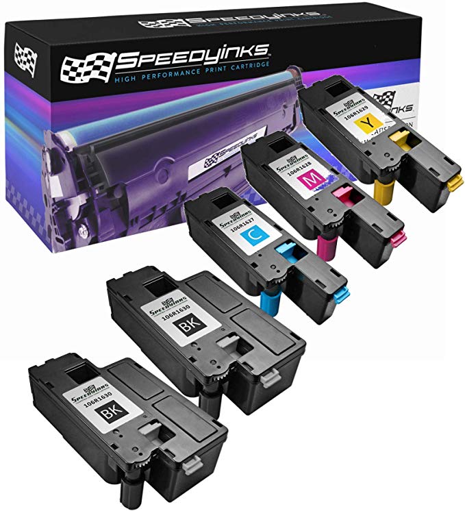 Speedy Inks Toner Cartridge Replacement for Xerox Phaser 6010 & WorkCentre 6015 (2 Black, 1 Cyan, 1 Magenta, 1 Yellow, 5-Pack)
