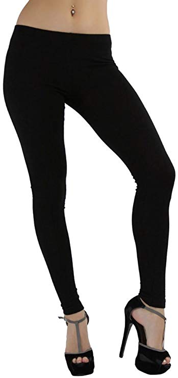 ToBeInStyle Women's Soft Knit Yoga Cotton Skinny Fit Full Length Leggings Tights