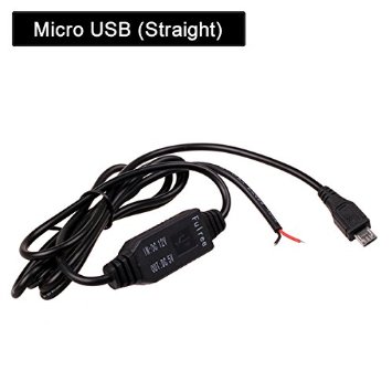 HitCar DC 12V to 5V Power Inverter Mini  Micro USB DC 35 Hard Wired Converter Kit Car Charger Cable for GPS Tablet Phone PDA DVR Recorder Micro USB Straight
