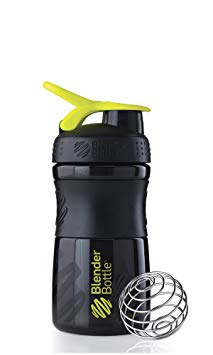 BlenderBottle SportMixer Tritan Grip Shaker Bottle, Black/Green, 20-Ounce (C00160)