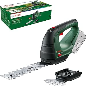 Bosch Cisaille à gazon / Taille-haie AdvancedShear 18V-10 (sans batterie, système 18 volts, coupe jusqu'à 85 m² par charge de batterie, avec couteau à arbustes, en boîte)