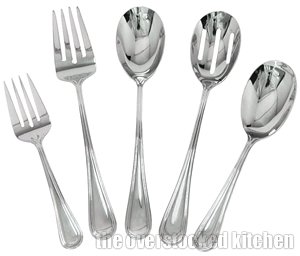 Complete Elegant Regency Line 5-Piece Flatware Serving Set, Utensil Serving S...