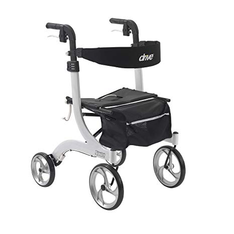 Drive Nitro Aluminum Rollator - 10" Casters - Standard Size - 10266 - White