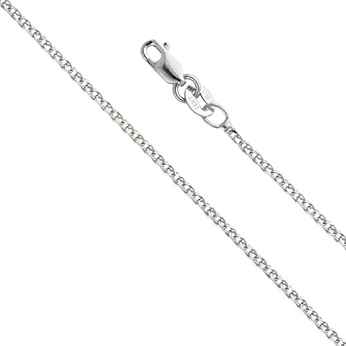 14k Yellow OR White Gold SOLID 1.5mm Flat Open wheat Chain Necklace with Lobster Claw Clasp