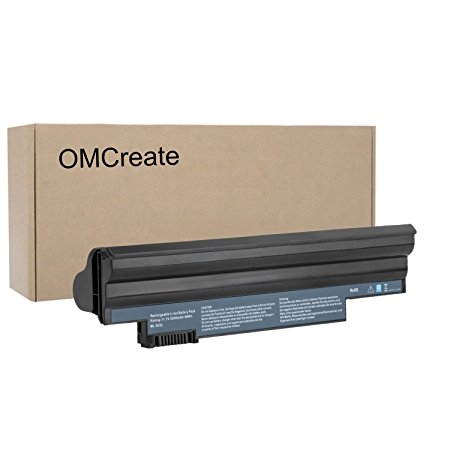 OMCreate Laptop Battery for Acer Aspire One D257 D255E D255 D260 522 722 , fits P/N AL10A31 AL10B31 - 12 Months Warranty [Li-ion 6-Cell]