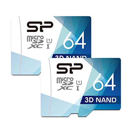 Silicon Power 64GB Dual Pack High Speed MicroSD Card with Adapter