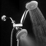 DreamSpa Ultra Luxury 36 Setting Large Showerhead and Hand-Shower Dual 3-Way-Combo by Top Brand Manufacturer Fixed and Handheld Shower-Heads Water-Diverter Stainless Steel Shower-Hose