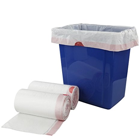 Doryh 8 Gallon White Drawstring Trash bags, 2 Rolls/120 Counts