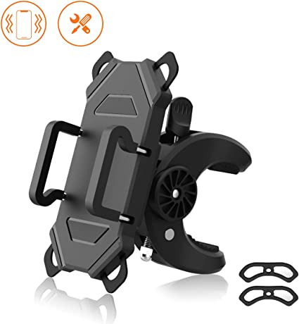 ihens5 Bike Phone Mount,Bicycle Cell Phone Holder,Universal Motorcycle Handlebar Mic Stand Sroller Golf Cart Phone Holder with Rotation Adjustable Silicone Bands for iPhone X,8,7 Plus,Galaxy