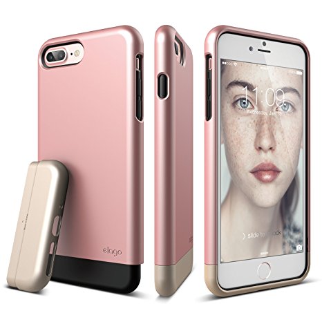 iPhone 7 Plus Case, elago® [Glide][Rose Gold / Champagne Gold] - [Multi-Option Case][Military Drop Test Certified][Sophisticated Shock Absorption] - for iPhone 7 Plus