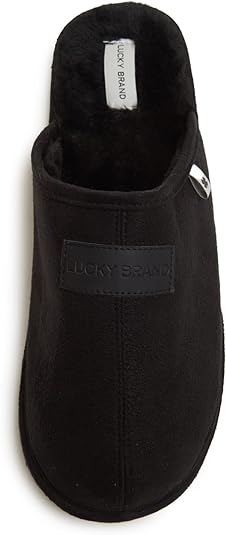 Lucky Brand Micro-Suede Scuff Indoor Slippers for Men with Plush Lining