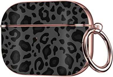 Maxjoy Airpods Pro 2 Case 2022,Cute Airpods Pro 2nd Generation Cover,Protective Shockproof Cover with Keychain Compatible,Airpods Pro case 2 for Girls and Women and Men（Leopard Print on Black）