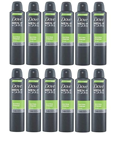 Dove Men Extra Fresh Antiperspirant Deodorant 48h Spray 150 ml / 5 fl oz (12-Pack)