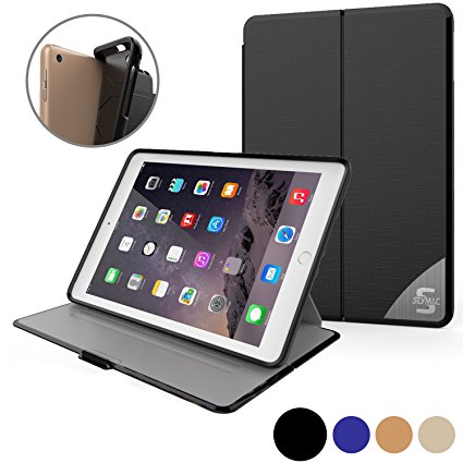 New iPad 2017 iPad 5th Generation /iPad Air / iPad Air 2/ iPad Pro 9.7 Case Cover, Slim Smart Cover Auto Sleep Wake With PU Leather Stand Feature for Apple 2017 New iPad Easy for Installation Black