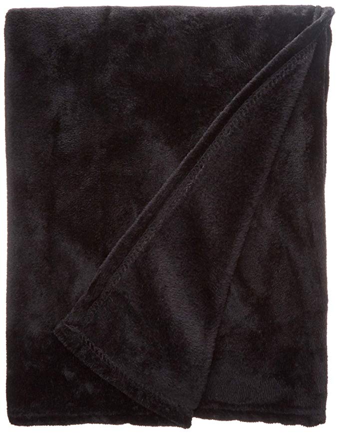 Lewis N. Clark Plush Travel Blanket, Black