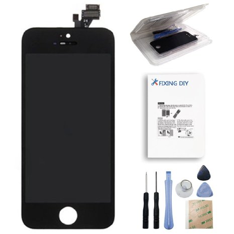 For Apple iPhone 5 5G Full Set LCD Touch Glass Screen Replacement Digitizer Assembly Display Touch Panel Black +Free Gift & Tools Repair Kits & With Free Gift 100% Tested