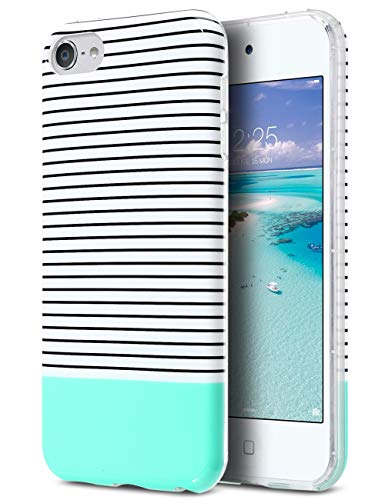 ULAK iPod Touch Case,iPod 6 Case, Clear Case Slim FIT Anti-Scratch Flexible Soft TPU Bumper PC Back Hybrid Shockproof Protective Case for Apple iPod Touch 5 / 6th Generation-Minimal Mint