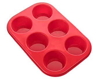 Aokinle Silicone 6 Cup Muffin Pan Non Stick Baking Mold Tray,Cupcakes Bakeware BPA Free,Cake Baking Tools