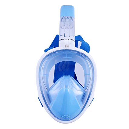 Geckone Full Face Snorkel Mask, 180° Panoramic Seaview, Free Breathing Snorkeling Mask with Anti-Fog & Anti-Leak Design