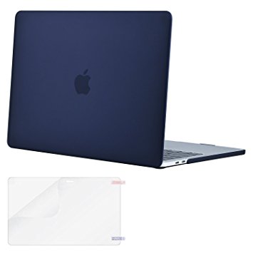 Mosiso MacBook Pro 13 Case 2017 & 2016 Release A1706 / A1708, Plastic Hard Case Shell Cover with Screen Protector for Newest Macbook Pro 13 Inch with/without Touch Bar and Touch ID, Navy Blue